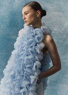 CROCUS BOLERO - Handcrafted Sky-Blue Organza Flowers