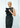 RISE Draped Satin Column Dress with Sculpted Shoulder