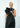 RISE Draped Satin Column Dress with Sculpted Shoulder
