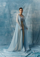 chiffon robe pareo in sky blue - Sky Veil